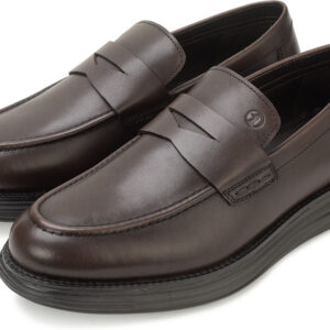 THOMAS CRICK Sophisticated Dual-Tone Leather Loafers